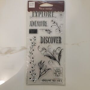 Fiskars Heidi Grace Designs CHERRYWOOD LN-ADVENTURE Clear Cling Stamps Set of 12